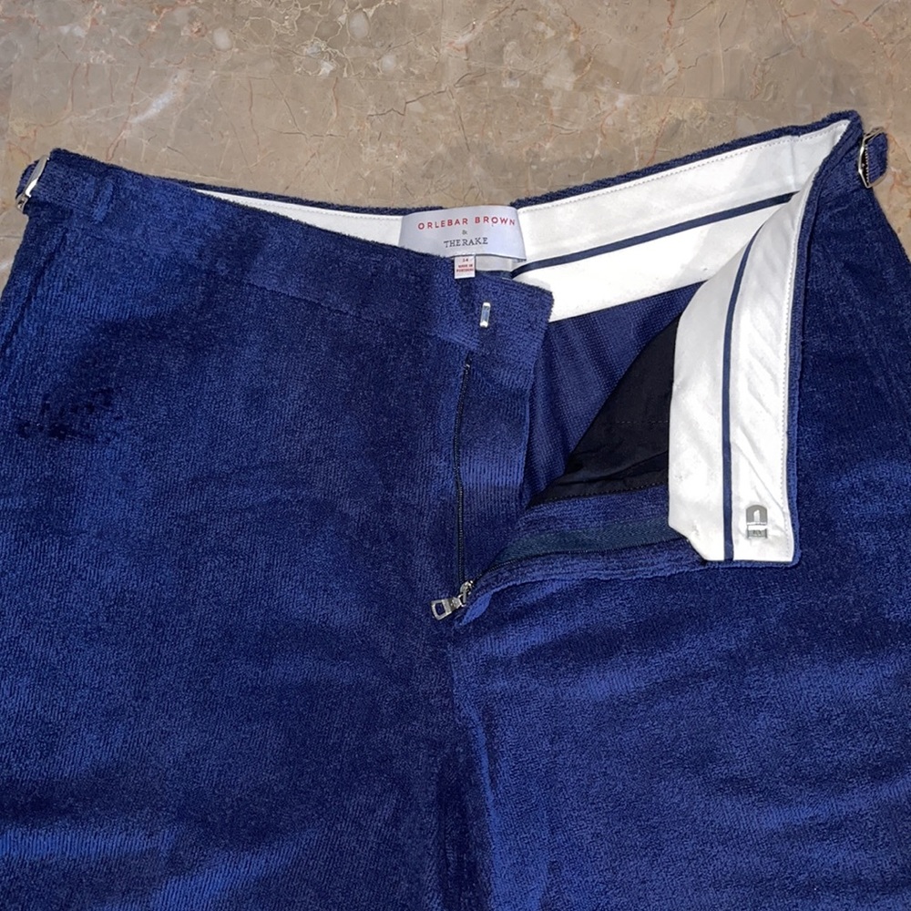 Orlebar Brown Setter Terry Toweling Shorts In Navy